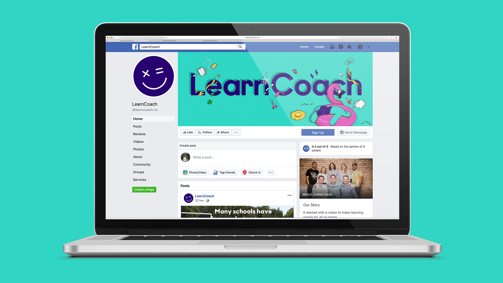 LearnCoach platform mockup