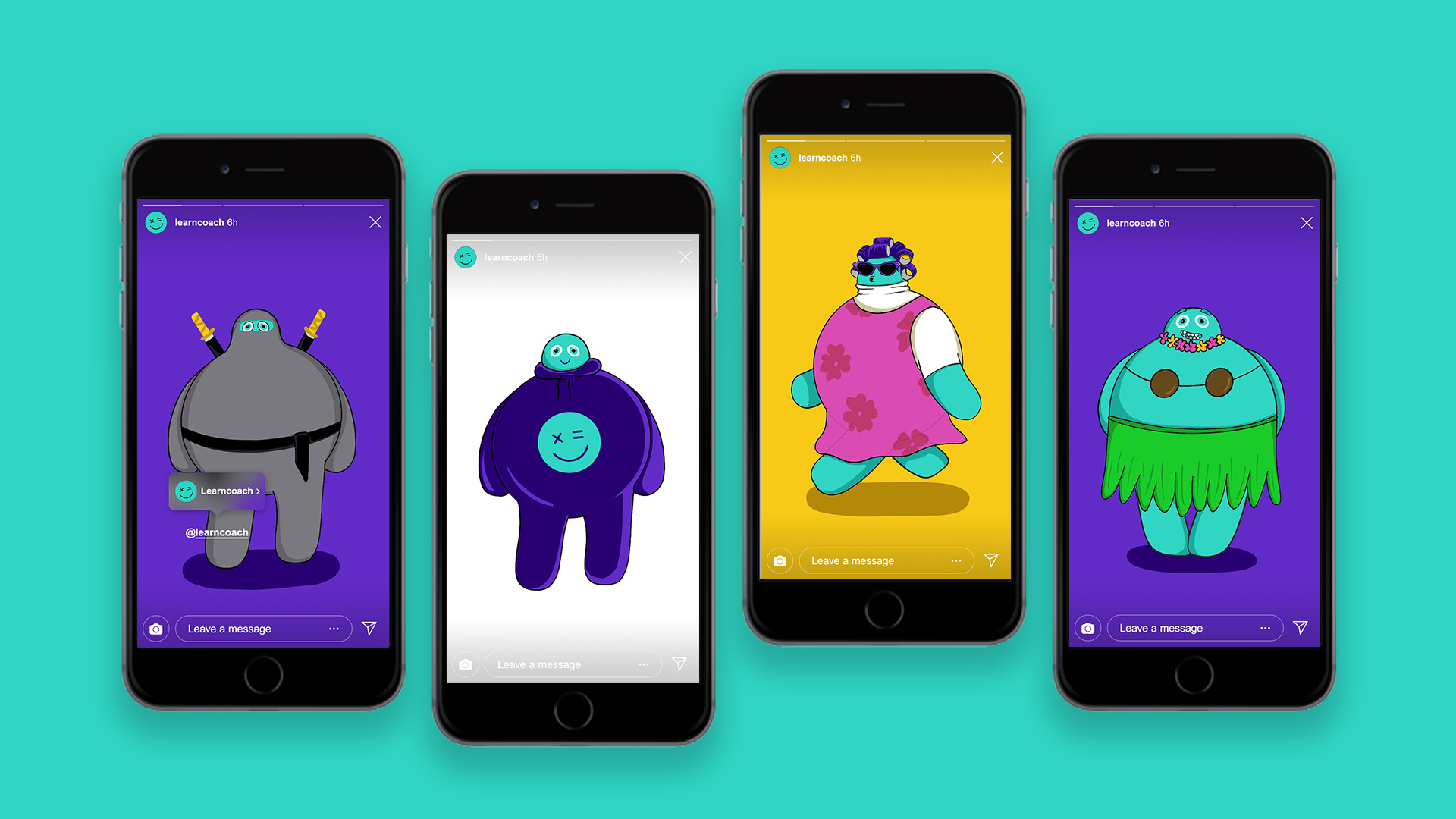 LearnCoach character in the mobile experience